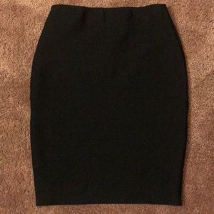 Black Ribbed Bodycon Skirt
